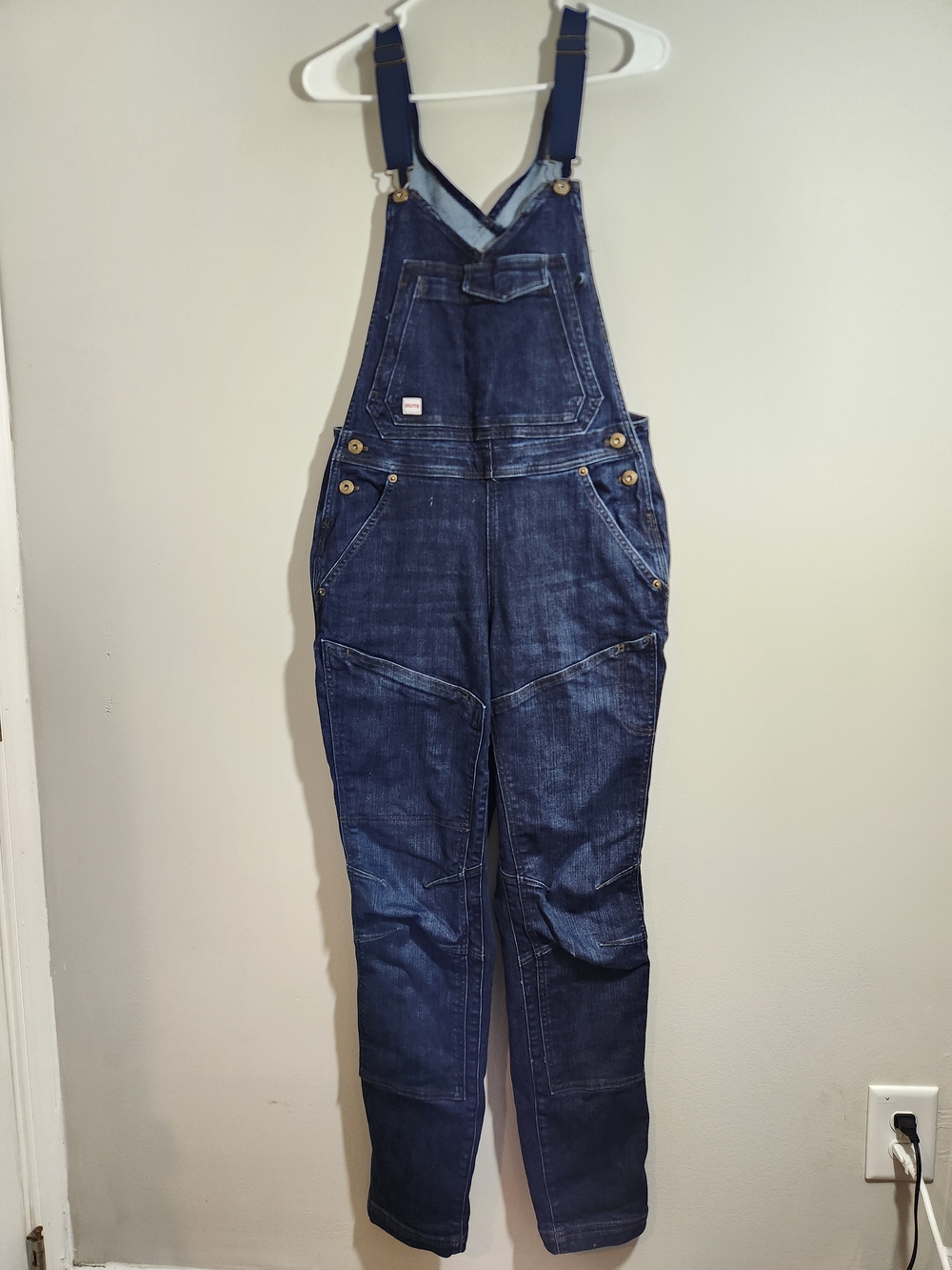 Duluth Trading Double Flex Denim Overalls Carpenter Work Pockets Utility
